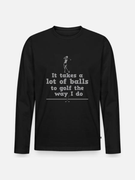 Golf golf father golf player - Men's Premium Organic Long Sleeve Shirt - black
