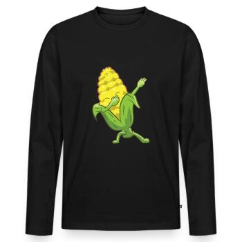 Dabbing Corn Cute Dancing Corn Gift For Corn - Men's Premium Organic Long Sleeve Shirt - black - Front - Nico (187cm)