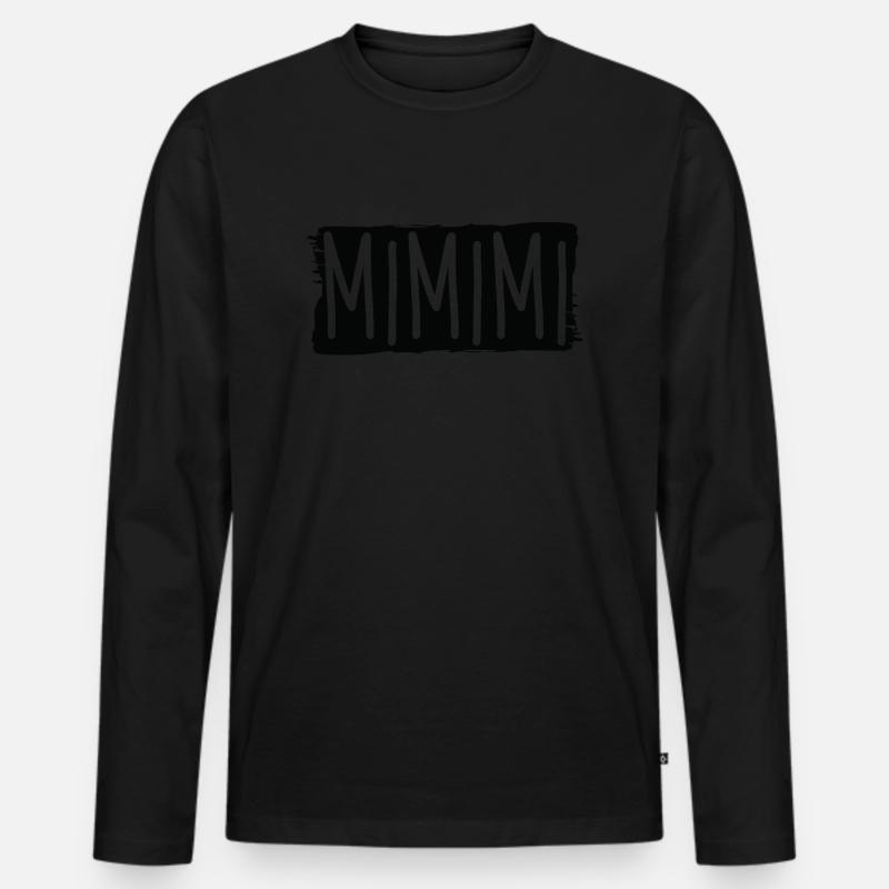 Lustige Sprüche mimimi - Männer Premium Bio Langarmshirt - Schwarz