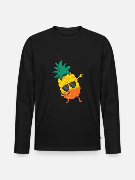 Pineapple Fruit Dabbing Pineapple - Men's Premium Organic Long Sleeve Shirt - black
