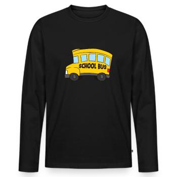 Enfants drôles Bus scolaire Cadeau pour le bus scolaire - T-shirt manches longues Premium bio Homme - noir - Devant - Nico (187cm)