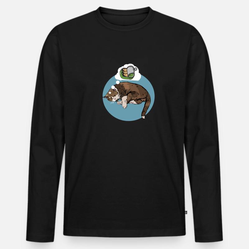Cat's dream - Männer Premium Bio Langarmshirt - Schwarz