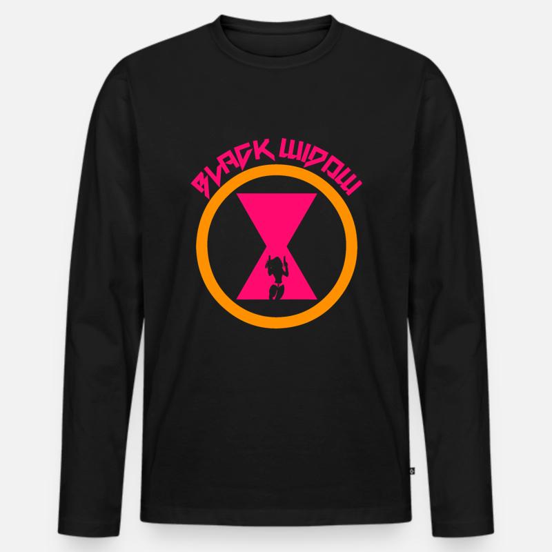 Black Widow Schwarze Witwe Spinne - Männer Premium Bio Langarmshirt - Schwarz