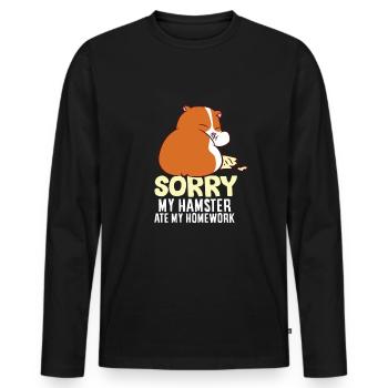 Mon hamster a mangé l’exercice de la maison - T-shirt manches longues Premium bio Homme - noir - Devant - Nico (187cm)