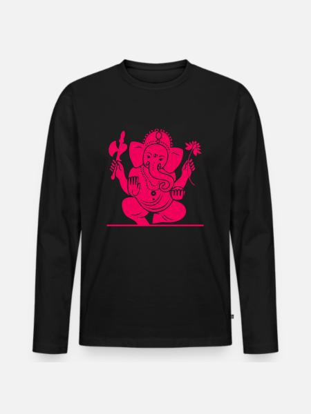 Ganesha God Hindu Hinduism - Men's Premium Organic Long Sleeve Shirt - black