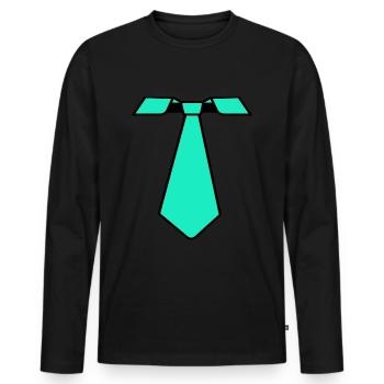 Cravate Mardi Gras Mardi Gras - T-shirt manches longues Premium bio Homme - noir - Devant - Nico (187cm)