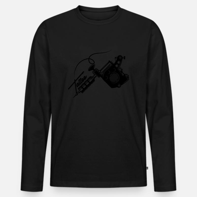 Tattoo Tätowiert - Männer Premium Bio Langarmshirt - Schwarz