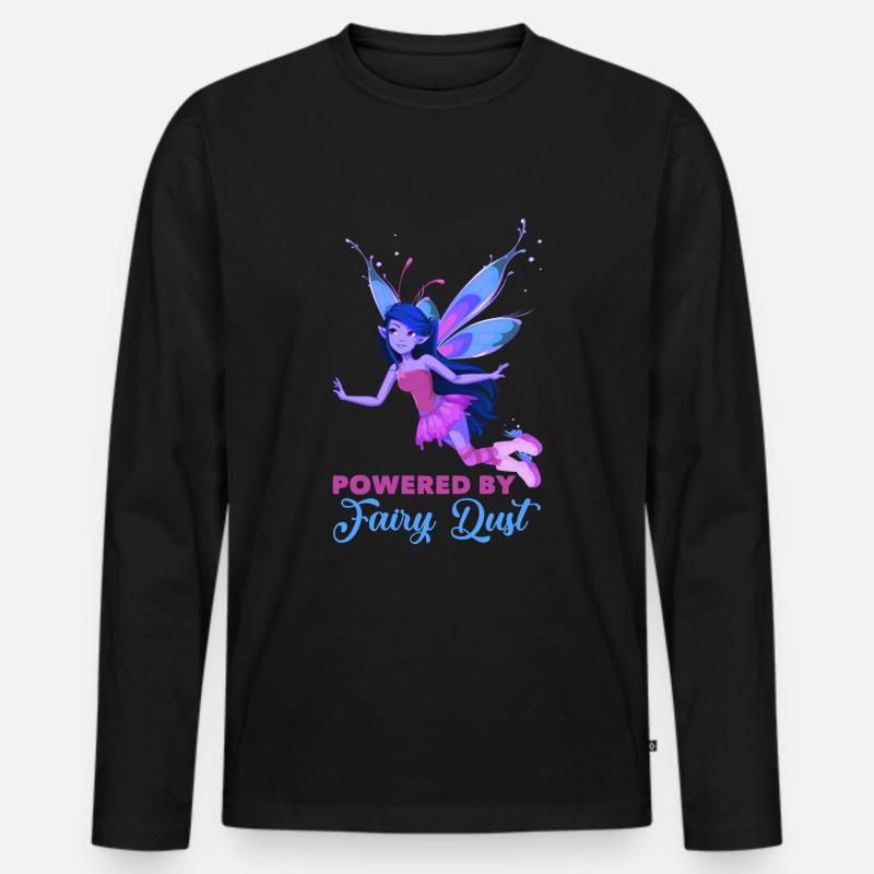 Fee Elfe Märchen - Männer Premium Bio Langarmshirt - Schwarz