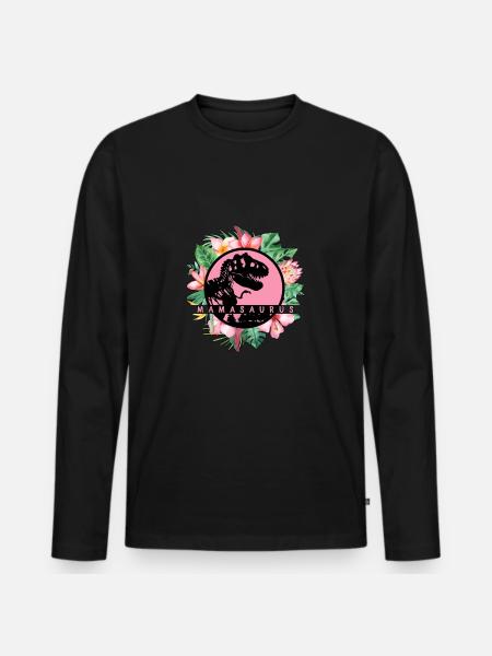 Mother's Day Mamasaurus Mom Mom Mom - Men's Premium Organic Long Sleeve Shirt - black