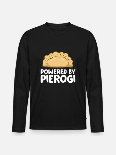 Powered By Pierogi Funny Pierogi - Men's Premium Organic Long Sleeve Shirt - black