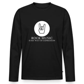 Rock Music Rock and Roll - Men's Premium Organic Long Sleeve Shirt - black - Front - Nico (187cm)