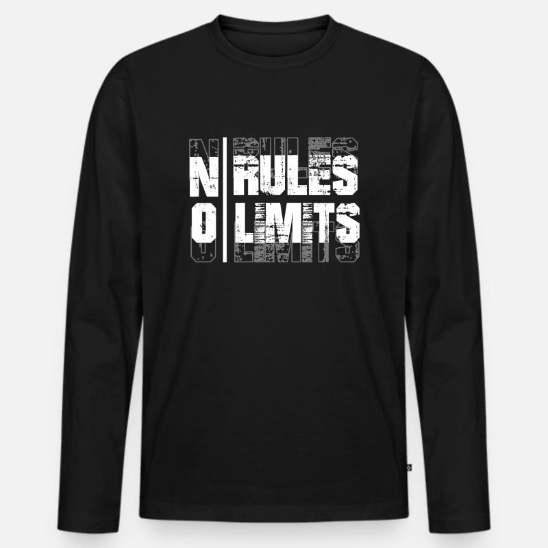 NO RULES NO LIMITS - Männer Premium Bio Langarmshirt - Schwarz