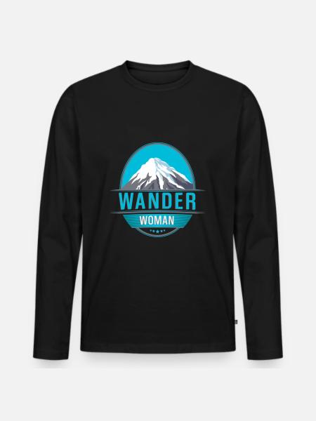 Wander Woman Hiking - Men's Premium Organic Long Sleeve Shirt - black