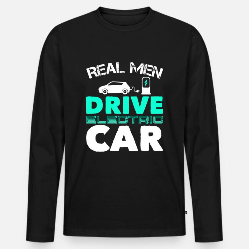E Auto Elektro Auto Grün - Männer Premium Bio Langarmshirt - Schwarz