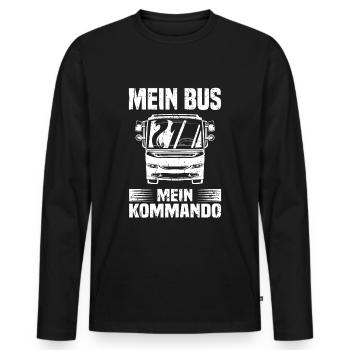 Buschauffeur Mein Kommando Busfahrer Outfit - Männer Premium Bio Langarmshirt - Schwarz - Vorne - Nico (187cm)