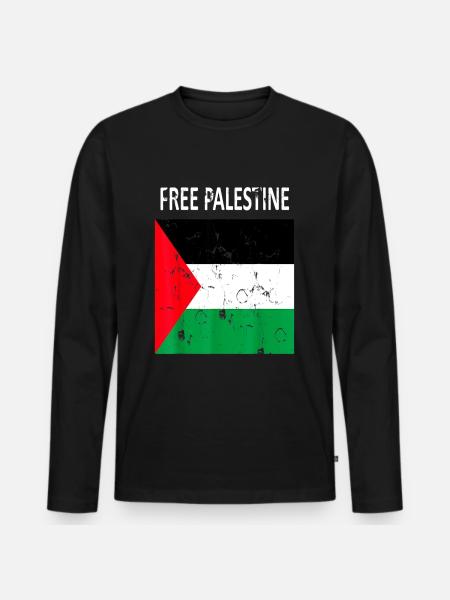 Palæstina Fri Frihed Free Gaza - Premium økologisk langærmet T-shirt til mænd - sort