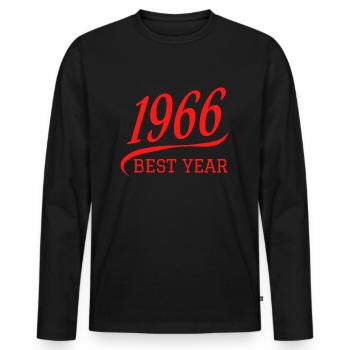 US Sports 1966 Best Year - Jahr 1966 - Männer Premium Bio Langarmshirt - Schwarz - Vorne - Nico (187cm)