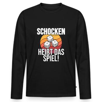 Schocken heißt das Spiel Würfeln Trinkspiel Würfel - Männer Premium Bio Langarmshirt - Schwarz - Vorne - Nico (187cm)