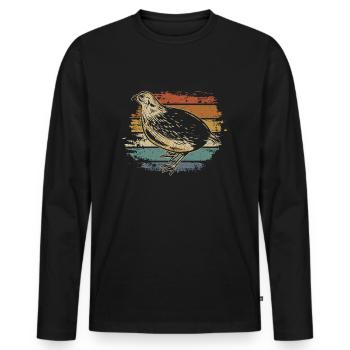 Cailles de cailles poulets de caille - T-shirt manches longues Premium bio Homme - noir - Devant - Nico (187cm)