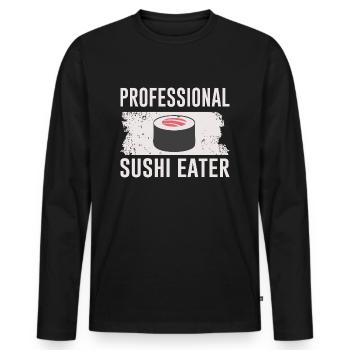 Sushi cadeau anniversaire drôle - T-shirt manches longues Premium bio Homme - noir - Devant - Nico (187cm)