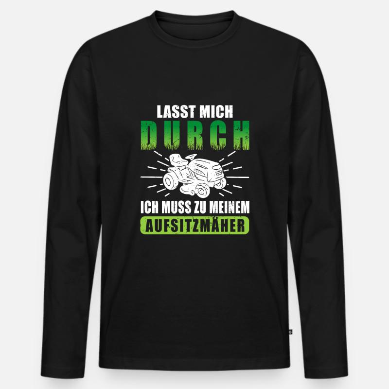 Rasentraktor Aufsitzrasenmäher Aufsitzmäher Rasen - Männer Premium Bio Langarmshirt - Schwarz