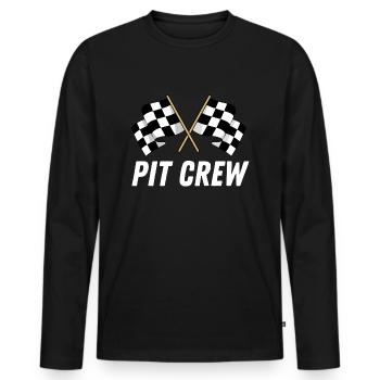Pit Crew - Men's Premium Organic Long Sleeve Shirt - black - Front - Nico (187cm)