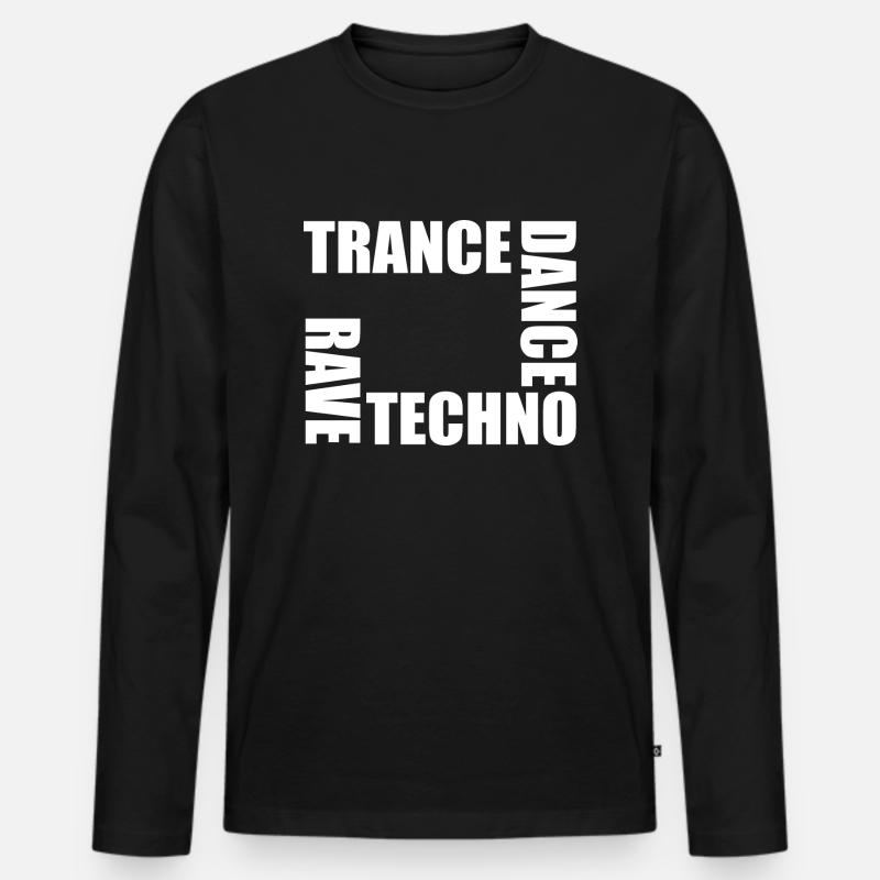 rave techno dance trance - T-shirt manches longues Premium bio Homme - noir