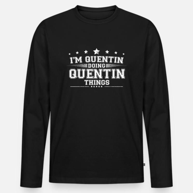 Quentin - Männer Premium Bio Langarmshirt - Schwarz