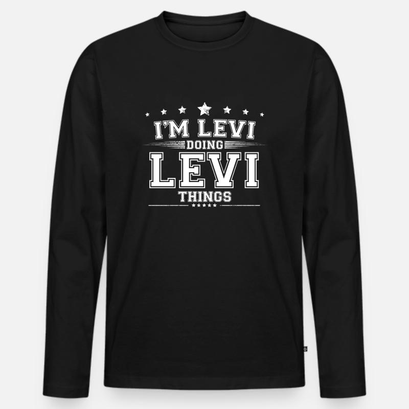 Levi - Männer Premium Bio Langarmshirt - Schwarz