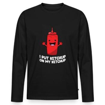 Funny Ketchup I Put Ketchup On My Ketchup - Men's Premium Organic Long Sleeve Shirt - black - Front - Nico (187cm)