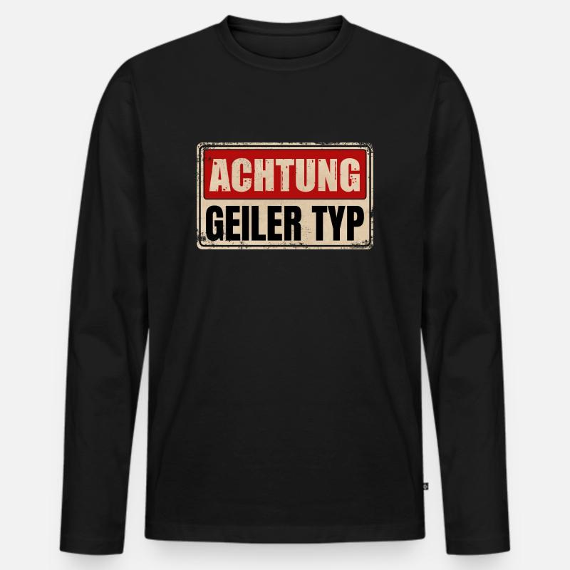 GEILER TYP - Männer Premium Bio Langarmshirt - Schwarz