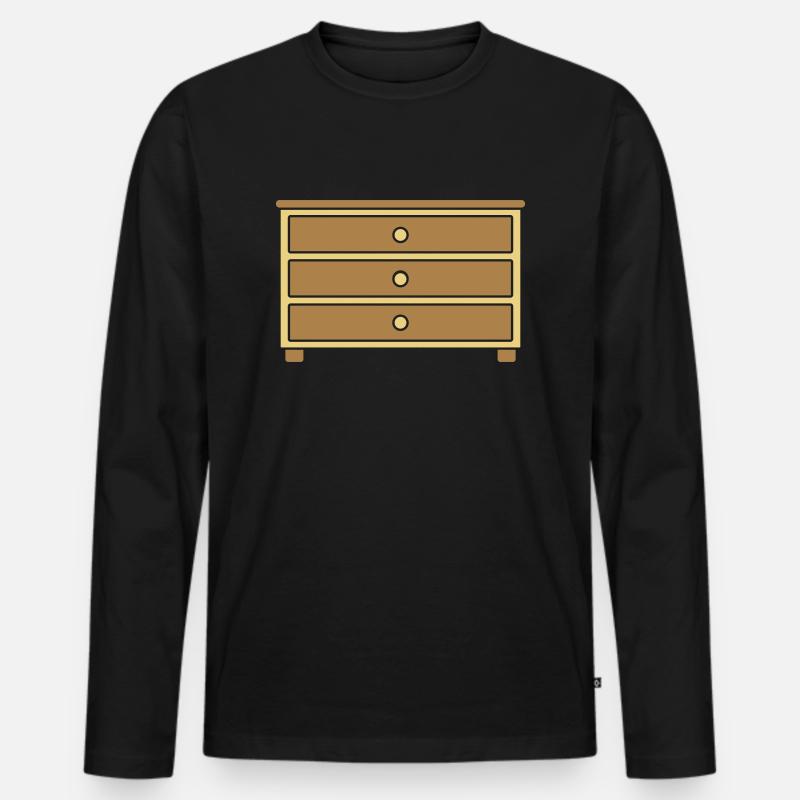 Design Möbelstück Schubladen Kommode - Männer Premium Bio Langarmshirt - Schwarz