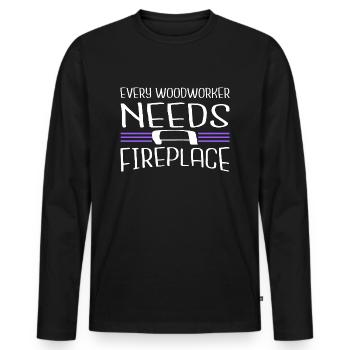 jackhammer birthday present fun - Men's Premium Organic Long Sleeve Shirt - black - Front - Nico (187cm)