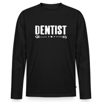 DENTISTE Génial Cool Dentist T-Shirt dentaire - T-shirt manches longues Premium bio Homme - noir - Devant - Nico (187cm)