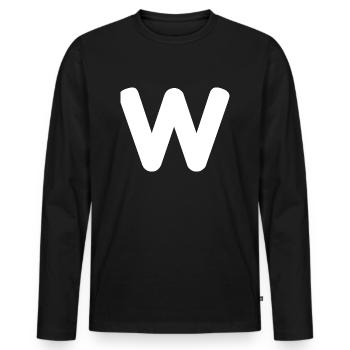 W - Win - Chat - Twitch - Stream - Youtube - L - Men's Premium Organic Long Sleeve Shirt - black - Front - Nico (187cm)