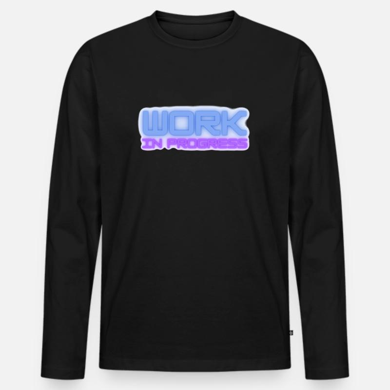 Work in progress - Männer Premium Bio Langarmshirt - Schwarz