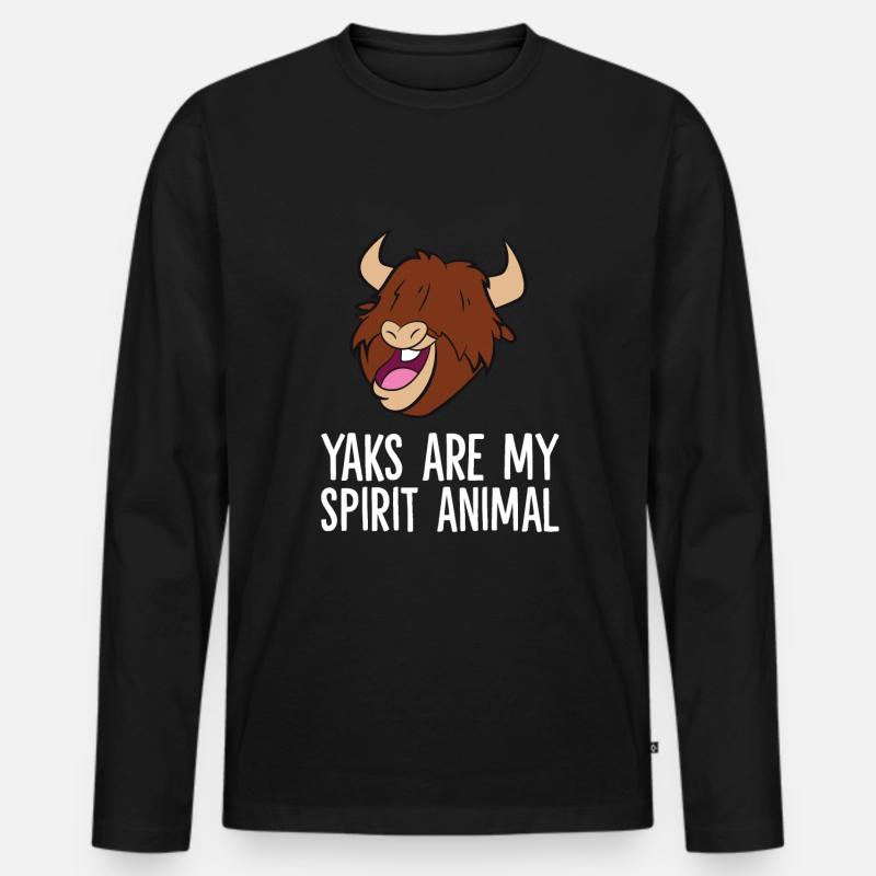 Yaks sind mein Seelentier - Männer Premium Bio Langarmshirt - Schwarz