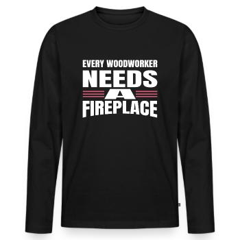 wood funny birthday present idea carpenter tshirts - Men's Premium Organic Long Sleeve Shirt - black - Front - Nico (187cm)