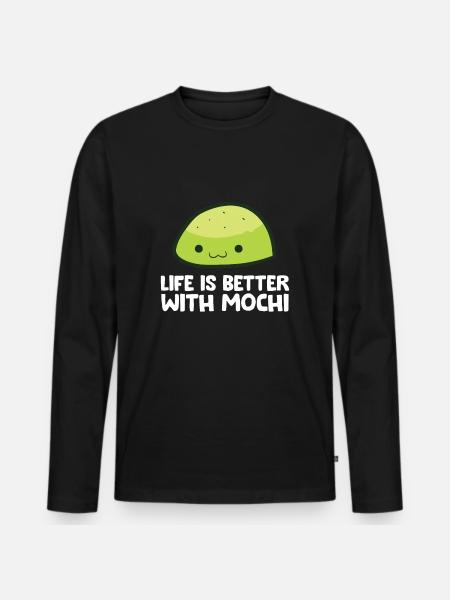 Life Is Better With Mochi - Men's Premium Organic Long Sleeve Shirt - black