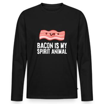 Speck ist mein Seelentier Lustiger Speck - Männer Premium Bio Langarmshirt - Schwarz - Vorne - Nico (187cm)