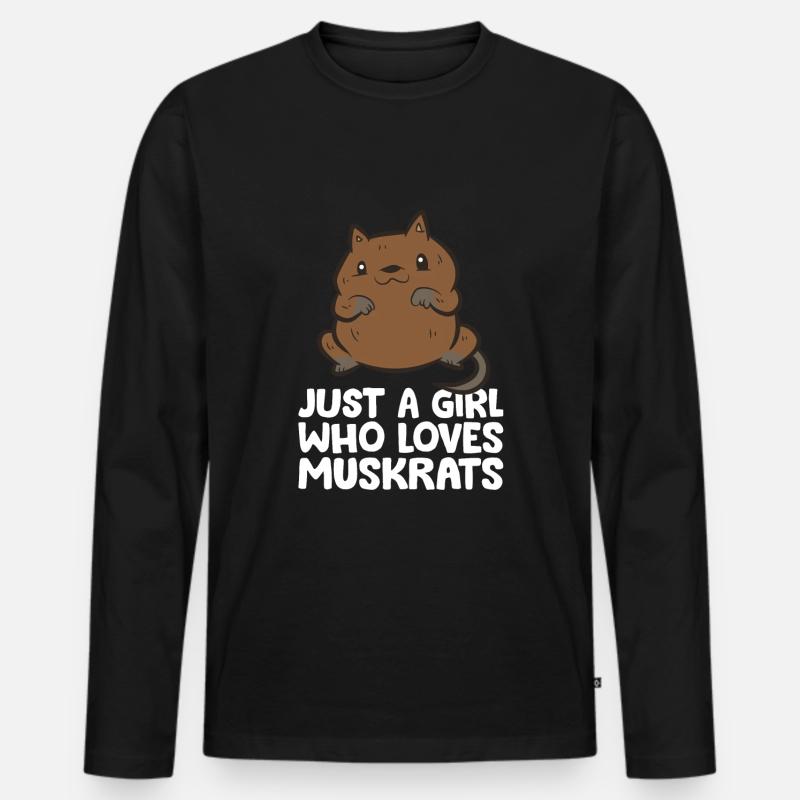 Nur ein Mädchen, das Bisamratten liebt - Männer Premium Bio Langarmshirt - Schwarz