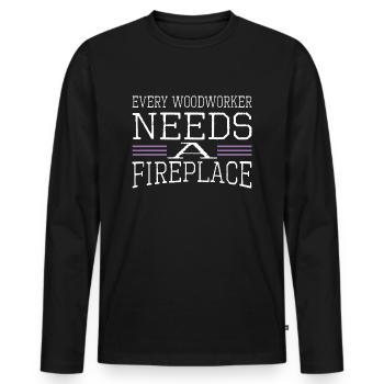 wood americas statement apprentice bday - Männer Premium Bio Langarmshirt - Schwarz - Vorne - Nico (187cm)