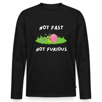 Nicht schnell nicht Wütend - Männer Premium Bio Langarmshirt - Schwarz - Vorne - Nico (187cm)