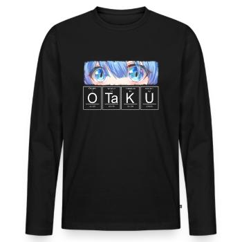 Otaku Anime Augen Chemisches Element - Männer Premium Bio Langarmshirt - Schwarz - Vorne - Nico (187cm)