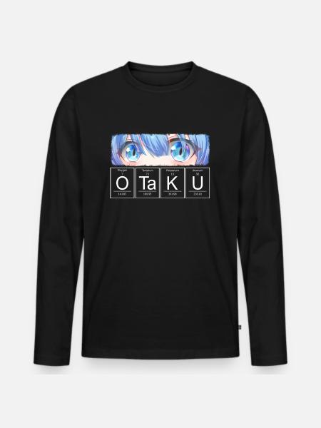 Otaku Anime Augen Chemisches Element - Männer Premium Bio Langarmshirt - Schwarz