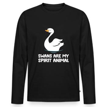 Les cygnes sont mon âme animale Funnier - T-shirt manches longues Premium bio Homme - noir - Devant - Nico (187cm)