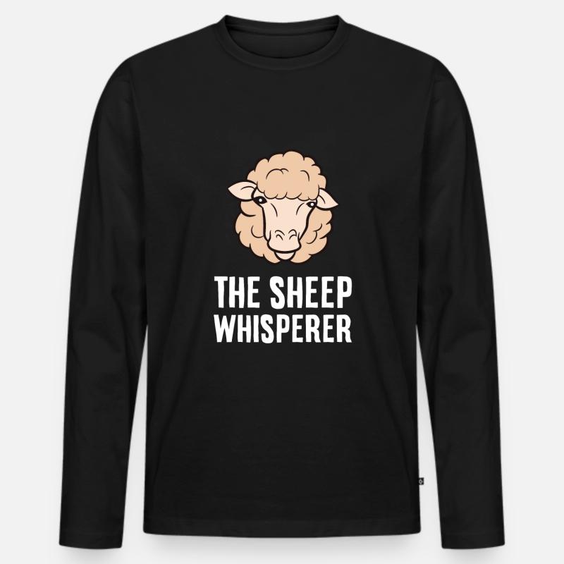 Der Schafsflüsterer - Männer Premium Bio Langarmshirt - Schwarz