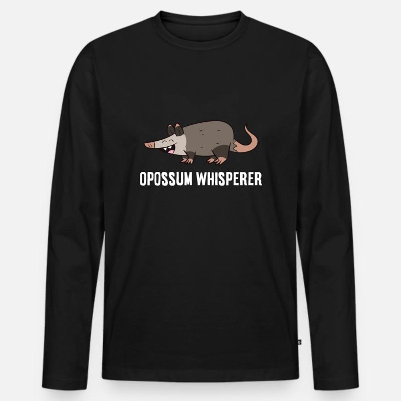 Opossums Tierisch Lustig Opossumflüsterer - Männer Premium Bio Langarmshirt - Schwarz