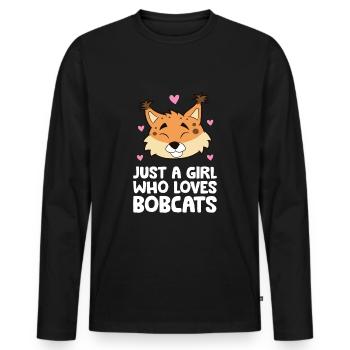 Just a Girl Who Loves Bobcats - Men's Premium Organic Long Sleeve Shirt - black - Front - Nico (187cm)