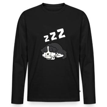 Border Collie Border Collie Dog Sleeping Border - Men's Premium Organic Long Sleeve Shirt - black - Front - Nico (187cm)